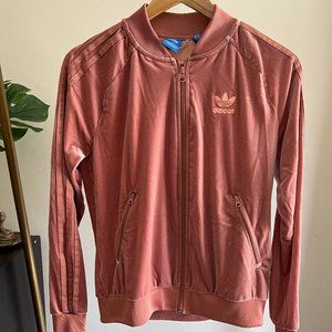Adidas Originals Pink Velour Track Jacket - Sz Small